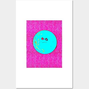 Hot Pink Parsley Moon Face Posters and Art